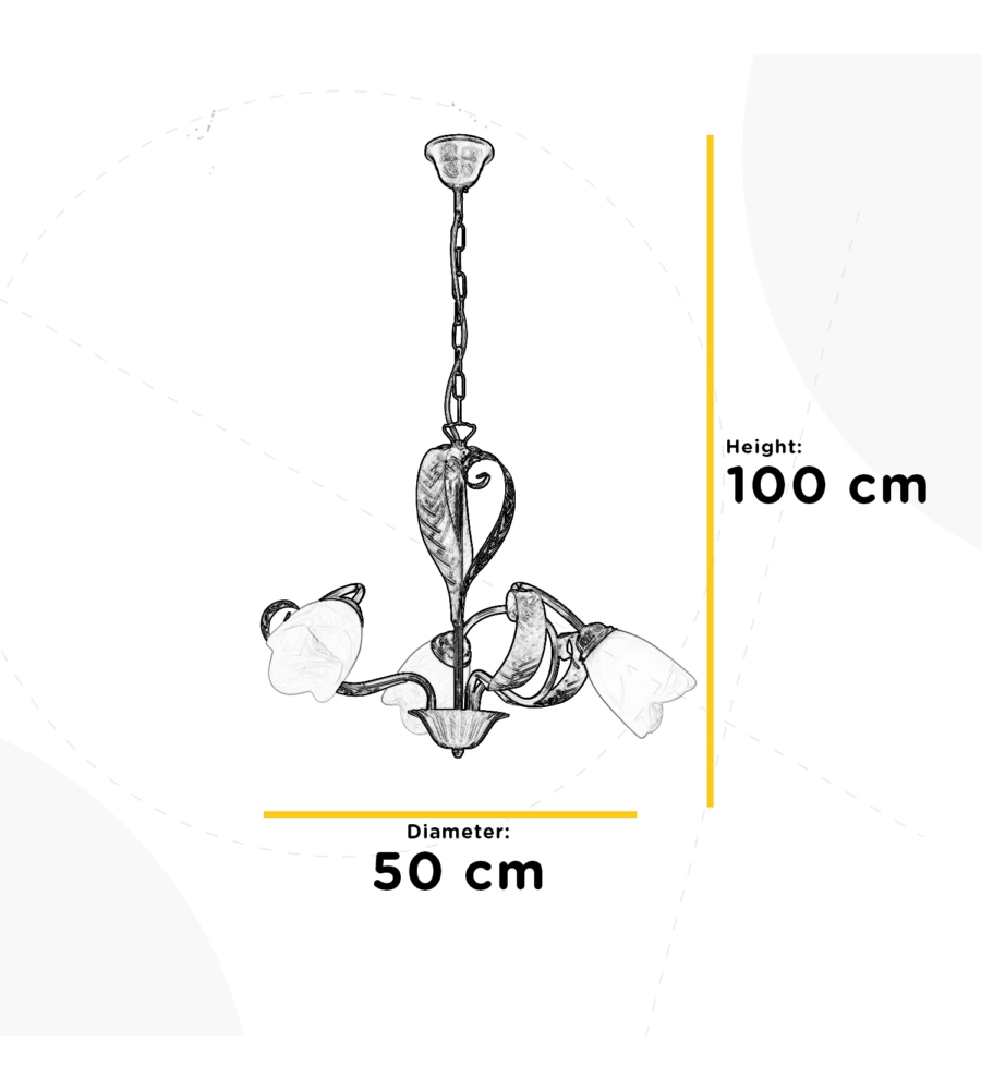 LAMPADARIO 3 LUCI ONLI "SONIA" BRONZO E14